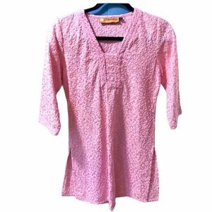 Pink Embroidered Tunic Type Blouse